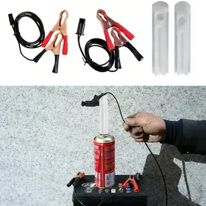 4Pcs Fuel Injector Cleaner Kit, Universal Fuel Injector Flush Cleaner Adapter DIY Cleaning Tool Kit with Test Lead, for Car Fuel Injector Tester Fuel Pump Pressure Test Fits Most 12V Automotive Fuel Injectors & Nozzles