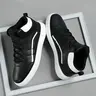 Men's Colorblock High Top Lace Up Sneakers, Casual Comfortable Breathable Training Sports Shoes, Male All-match Round Toe Shoes for Daily Wear, Closed, Athletic Shoes
