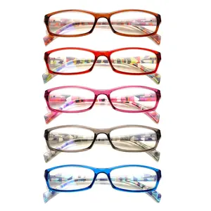 5 Pack Reading Glasses  Classic Rectangular Frames in Assorted Colors for Men and Women with Spring Hinges