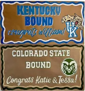 Personalized College Bound Celebration Banner: Hand-Painted Graduation Party Decor