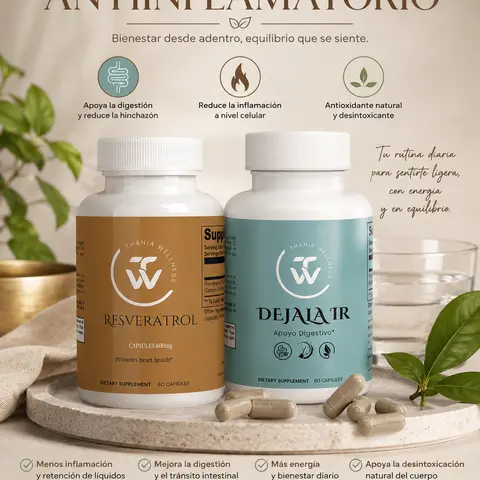 Thania.Wellness Anti-Inflammation Dietary Supplement Stack - Acai Berry-Infused, Naturally Derived Antioxidant Capsules for Adult Digestive Health & Low Inflammation Support, Prop 65 Safe Bottle, Acaiberry