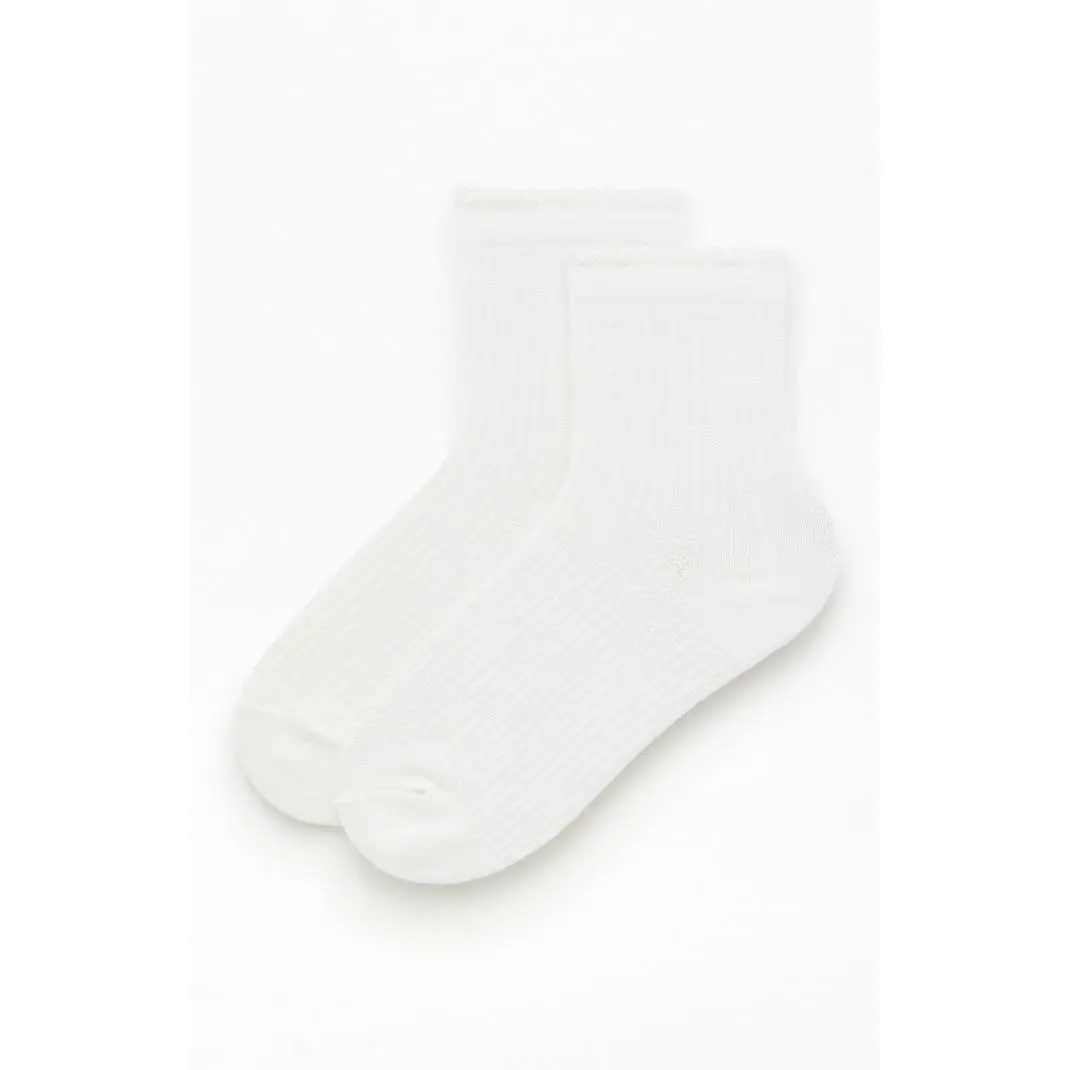 John Galt Women's White Ankle Socks
