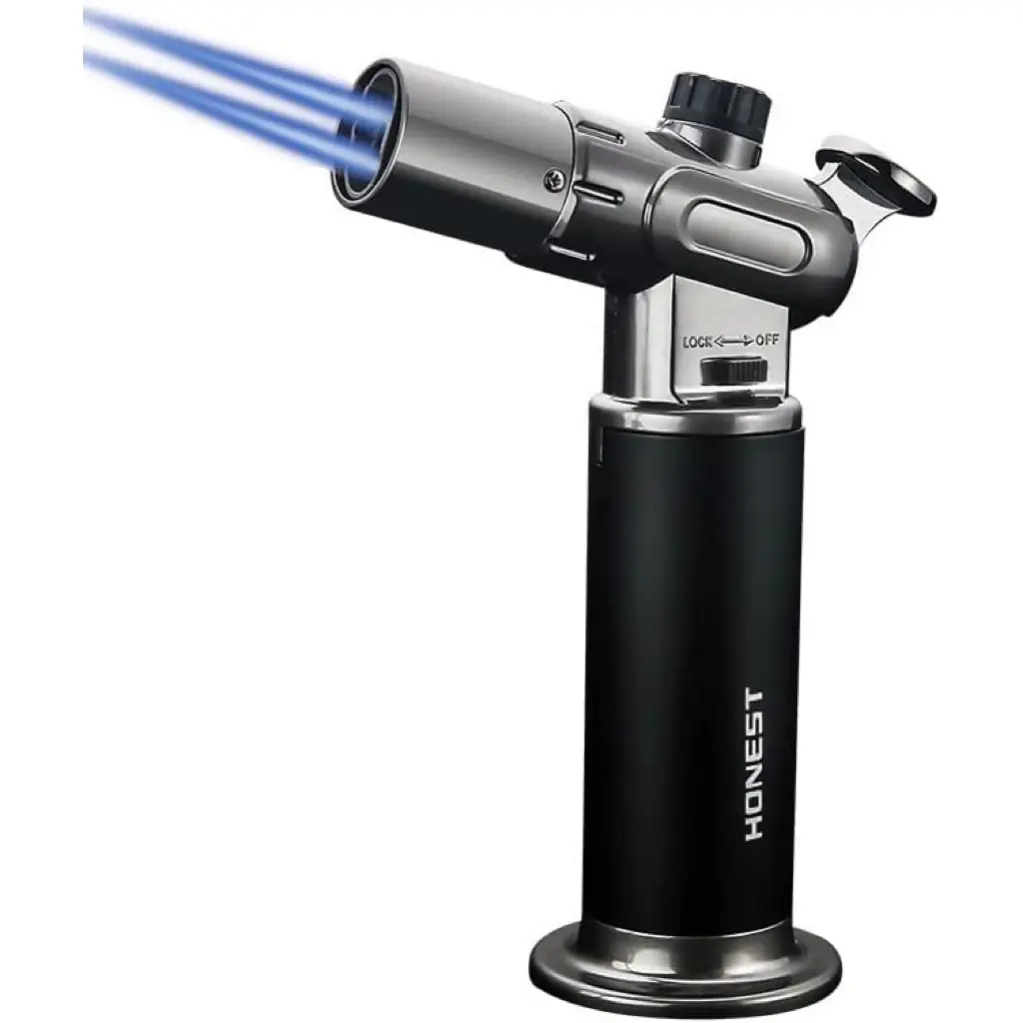 mothersday gift | (Gas Not Included) Windproof Lighter Torch,Refillable Cooking Torch with Safety Lock and Adjustable Single/Dual Flame for Creme, BBQ and Baking
