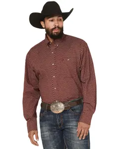 Wrangler Men's George Strait By Men'S Medallion Print Long Sleeve - 112369639