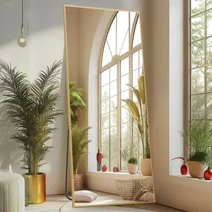 EBELLO Wall Mirror Full Length Full Body Mirror Floor Mirror Standing Mirror with Aluminum Alloy Thin Frame for Bedroom Living Room, 65” X22” ,STANDINGMIRRORGOLD，STANDINGMIRRORBLACK