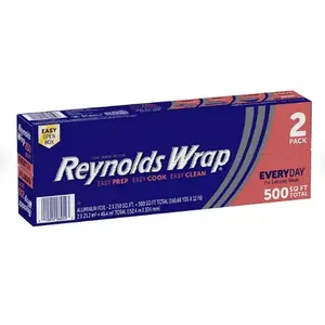 Reynolds Wrap Everyday 12" Aluminum Foil 250 sq. ft. 2 pk - Easy Prep Easy Cook Easy Clean 500 sq. ft Total Disposable Cookware