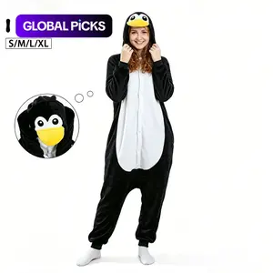 Penguin Wearable Hooded Blanket Onesie, Cozy Fleece Throw for Adults, Perfect for Halloween, Football Games, Graduation Parties #GLOBAL PICKS