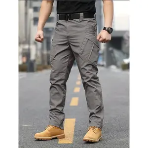 Men's Tactical Cargo Pants Durable, Versatile, New Year physical exercise Comfortable Bottoms Outdoor Enthusiasts - Multi-Pocket Design, Solid Colors, Red Fabric Hiking, Camping, and Adventure