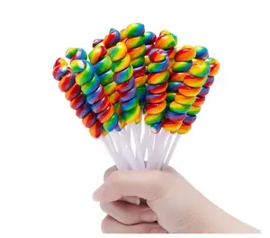 Twisty Lollipop, Rainbow Twist Lollipops Individually Wrapped Bulk, Kid's Lollipops Candy for Birthday, 12g Mixed Fruit Flavor 30 Pack