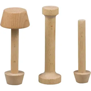 3Pcs Tart Tamper Set, Portable Wooden Double Side Pie Pastry Dough Tamper, Wooden Egg Tart Mold, DIY Cake Pastry Tools for Egg Tart, Pasta, Cheesecakes and Dessert Baking