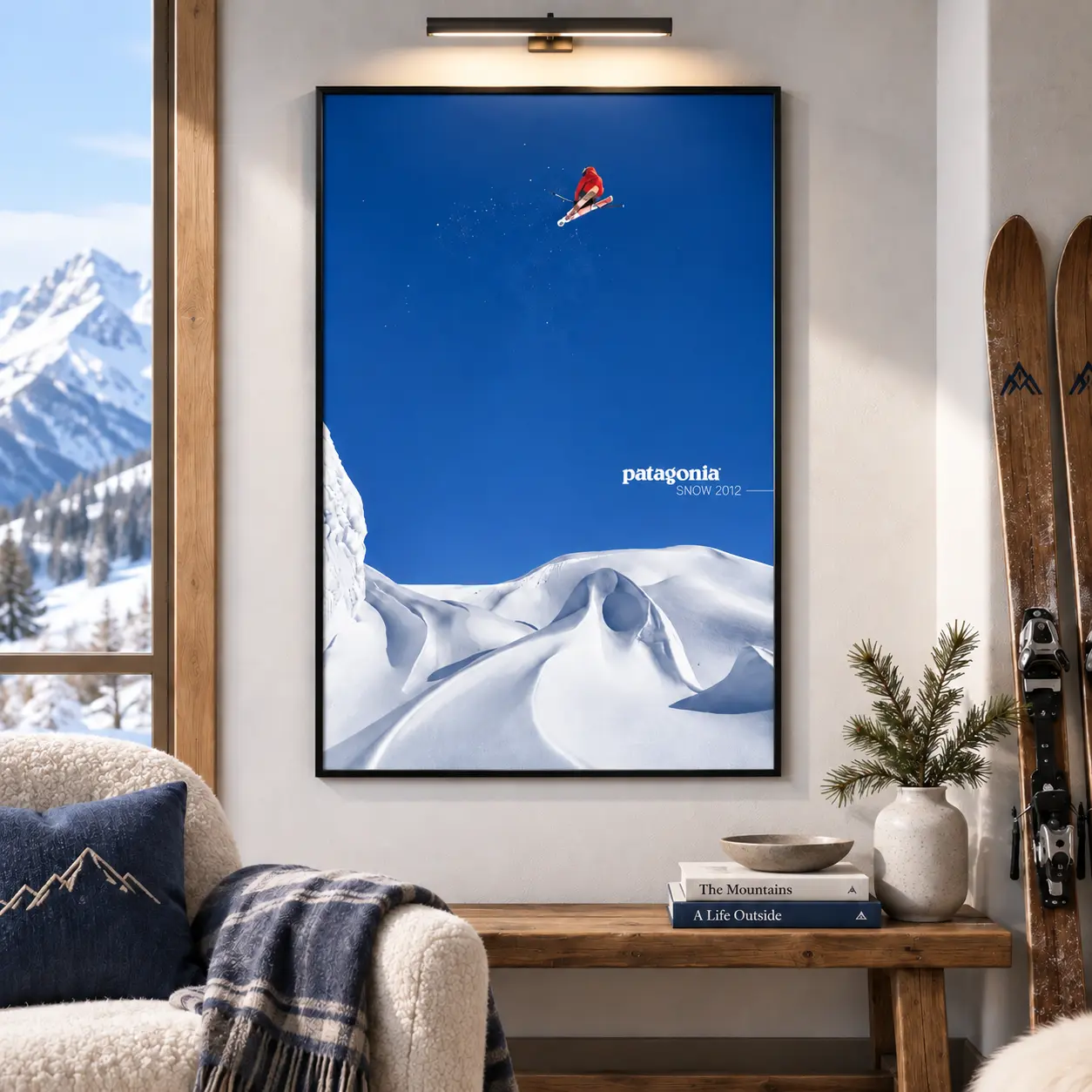 2012 Winter Ski Magazine Cover Poster – Vintage Snow Mountain Canvas Wall Art, HD Print with Black Aluminum Frame & Clear Acrylic Front. Available in Unframed, Wood Frame, or Metal Frame Styles for Bedroom, Dorm, Living Room & Office Decor.