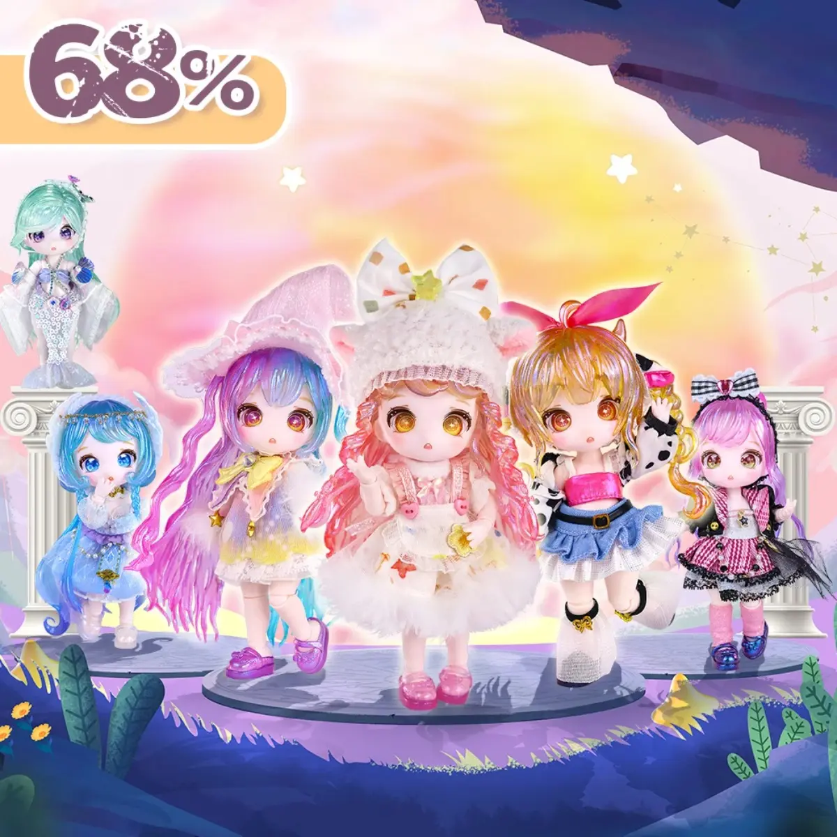 Dream Fairy season 2 Constellation 13cm OB11 Doll Collectible Cute Kawaii Toy Figures Birthday Gift for Kids,hover soccer ball, birthday bear,  plush doll, saiki k plush back, bashful bunny jellycat big, plush toy, cat plushie,
