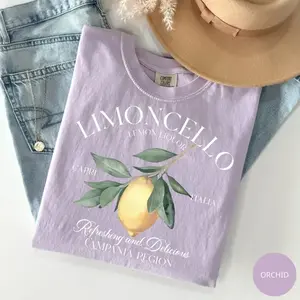 Comfort colors Limoncello Tee, Refreshing Lemon Graphic T-Shirt, Italian Summer Shirt, Citrus Fruit Design Tee, Amalfi Coast Vacation Aesthetic Unisex Top