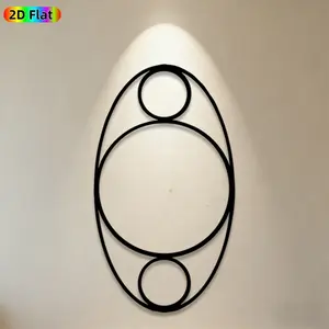 1pc Interlocking Circles Metal Wall Art, Abstract Interlocking Circles Statue Mural, Ideal Gift for New Year, Christmas, Modern Decor Enthusiasts, Powder-Coated Metal Wall Decor , Perfect for Living Room Wall & Garden Fence, Contemporary Home Accent