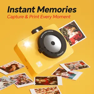 Hanin Instant Print Camera & 2x3 Portable Bluetooth Photo Printer for iPhone & Android, Full-Color Dye-Sub Ink-Free Printing, Print from Phone or Camera, for Travel, Party, Couple & Family Photos, GiftedInLove