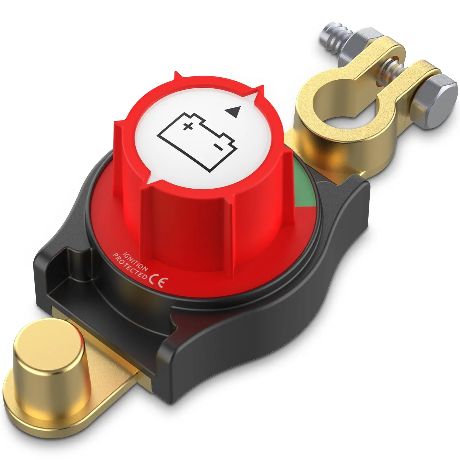 CNSPEED Heavy Duty Top Post Battery Disconnect Switch - 12V-48V 300A High Ampacity Metal ABS+Brass On/Off Switch, 15-17mm Groove Fit Terminal, Car Battery Repair Tool, Vehicle Accessories for RVs, On/Off Control