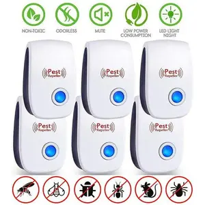6pc Ultrasonic Pest Repeller Effective and Pet-Friendly pest control Electronic Pest Repellent Plug-In Set control Pack