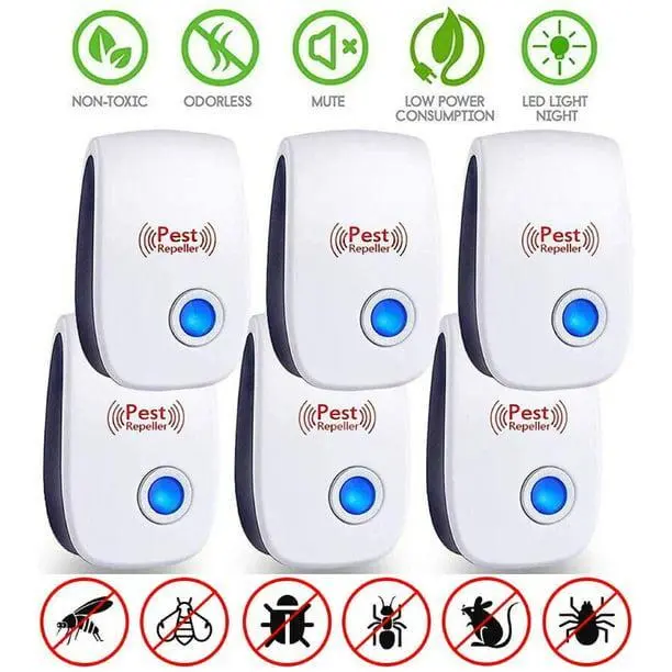 6pc Ultrasonic Pest Repeller Effective and Pet-Friendly pest control Electronic Pest Repellent Plug-In Set control Pack