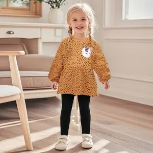 Toddler & Kids Girls Polka Dot Kitty Long Sleeve Top & Pants