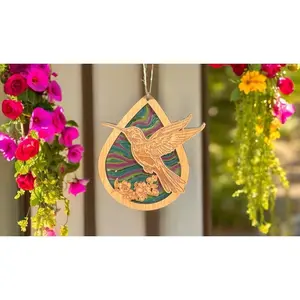 Hummingbird - Laser Cut Wooden Suncatchers with Transparent Acrylic