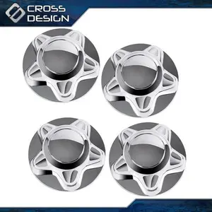 CROSSDESIGN 4PCS Chrome Anti-Rust Star Shape Flush Mount Wheel Hub Center Caps, Wheel Disc Cover Fit for 1997-03 Ford F150, Expedition Rims