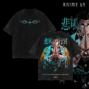 [COLLECTION] Hashira Demon Slayer T-Shirt - Kyojuro Rengoku, Giyu Tomioka, Tengen Uzui, Iguro Obanai, Gyomei Himejima, Mitsuri Kanroji -  Anime Double Printed Vintage Washed Tee Unisex Oversize Anime Manga Washed Heavyweight Cotton T-shirt