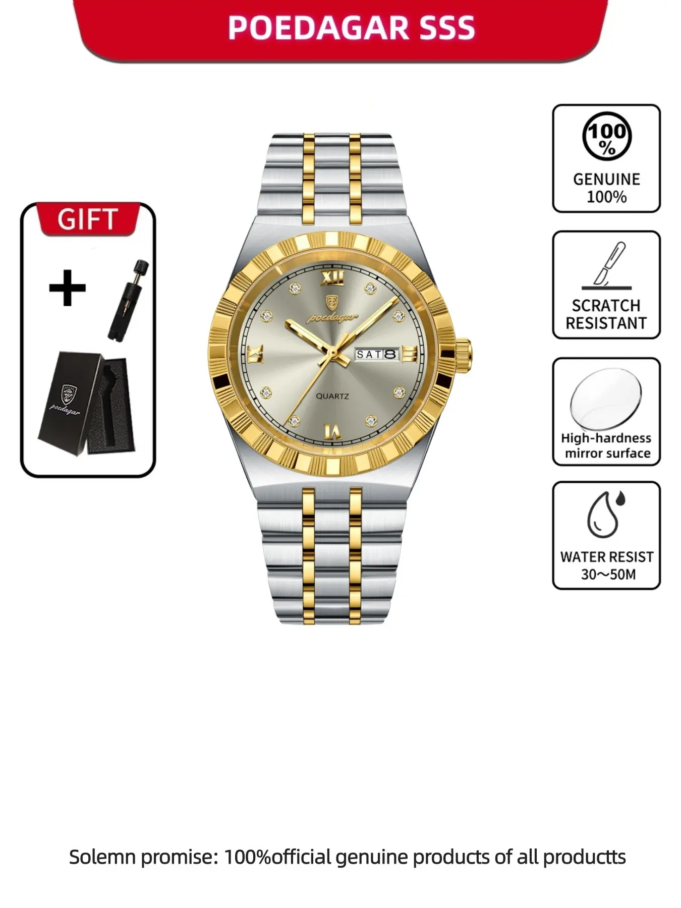 Men's Business Fashion Round Dial Analog Stainless Steel Quartz Watch, Fashionable Watches, Fashion Watch for Party, Daily Clothing Decor, Watch for Birthday Gift with Box, High End Watch, Business Fashion Watches