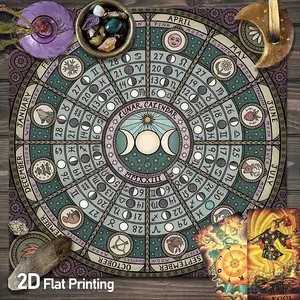Mysterious Zodiac Tarot Card Tablecloth Celestial Symbols Witchcraft Altar Cloth Astrology Chart Tarot Cloth Cosmic Gaming Tapestry Wall Hanging Home Decor for Spread Divination Magic Astrology Event Party Supplies [Party Games & Activities]