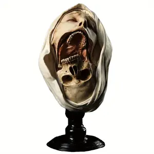 Halloween Couple Skeleton Decoration Deformation Skull Sculpture Art Sculpture, Suitable for Home Office and Cursed House