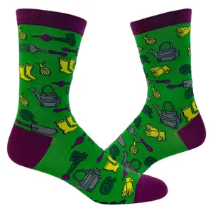 Women's Gardening Tools Socks Funny Vegetable Gardener Graphic Novelty Footwear Funny Graphic Socks Comfortable Fitted Spandex Cotton