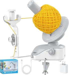 Electric Yarn Ball Winder - Automatic Wool Yarn Spinner with Stepless Speed & Strong Tension, Compact Wool Winder for Knitting Crocheting, Yarn Cake Maker (White)