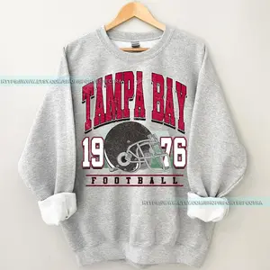 [Sale Up To 50%] Tampa Bay Football Vintage Crewneck Sweatshirt, Tampa Bay Football Sweatshirt, Buccaneer Sweatshirt, Tampa Bay Sweater, Gift For Fan, Trendy USA Cotton Fabric