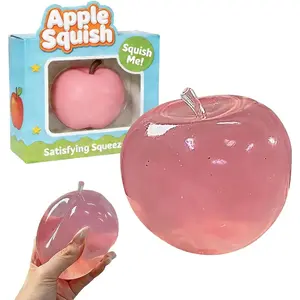 Carrot Squishy, Banana Strawberry Peach Peanut Apple Dragon Fruit Cherry Squish Giant Jumbo 5.5 Inch Vegetable Realistic Moldable Slow Rise Relaxing Sensory Fidget Toy Squeezable Ball(Apple B)