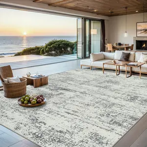 Area Rugs for Living Room - Washable Rug Modern Abstract Soft Large Neutral Non-Slip Carpet Indoor Floor Stain Resistant Thin Carpets for Bedroom Dining Room Farmhouse Nursery Home Office Grey