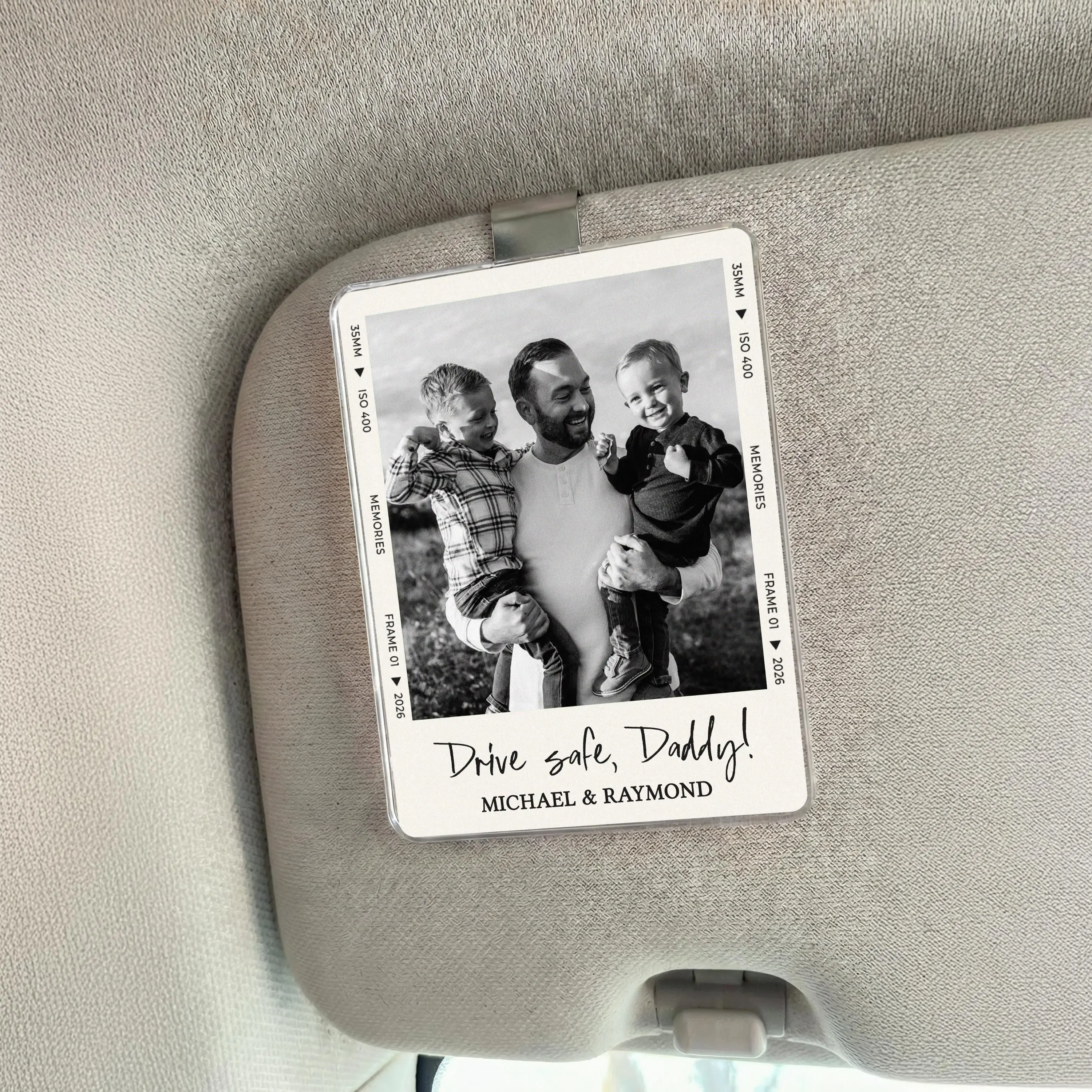 Fathers Day Gift For Dad Photo Car Visor Clip, Drive Safe Daddy, Drive Safe Sun Visor Clip, Husband Gift, Acrylic Car Accessories