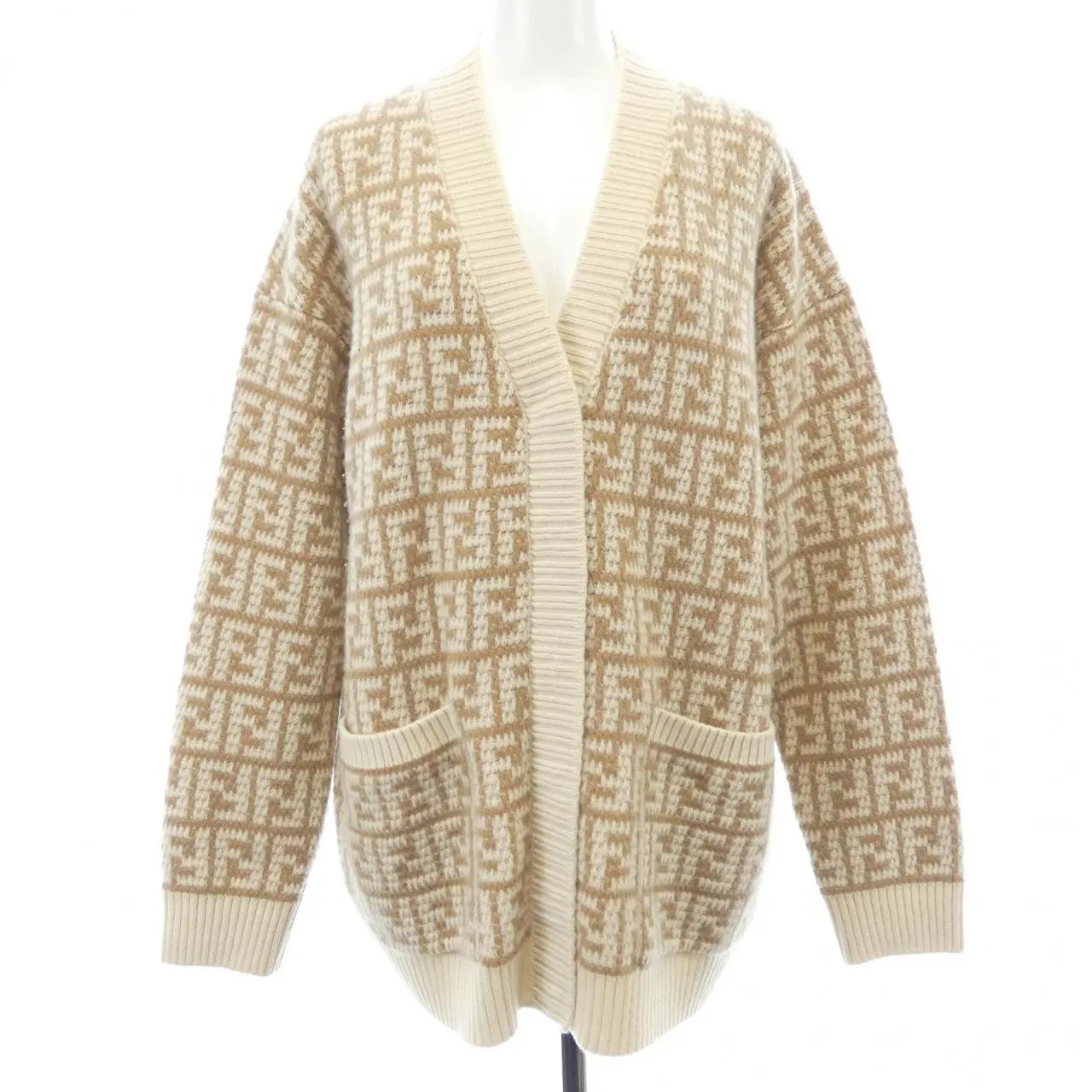 Pre-owned FENDI Cashmere Small Leather Goods Cardigan
