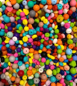 Mixed Size Silicone Bead Mix Various Colors & Styles 3mm Holes for Jewelry Making Randomly Chosen