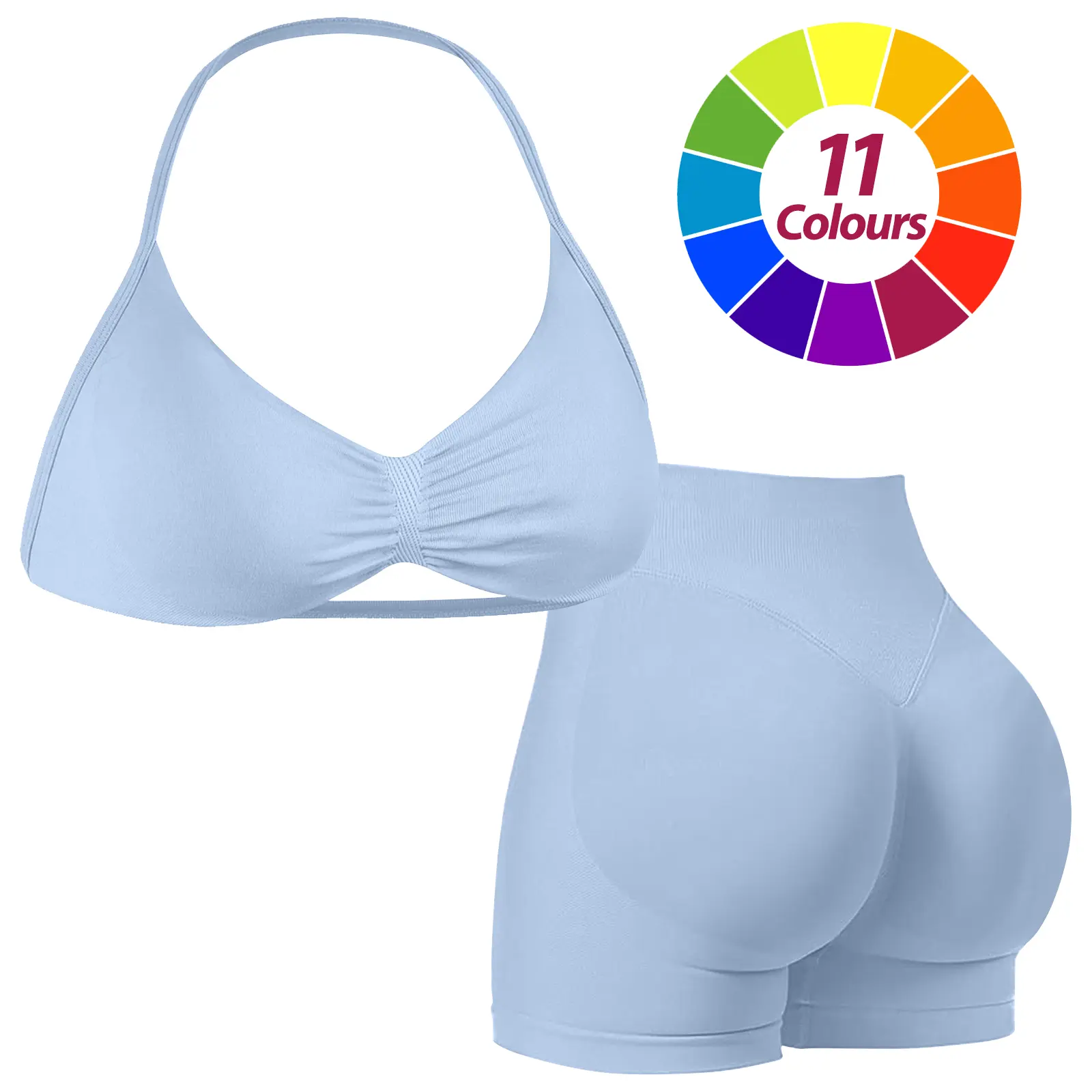 Light Blue - Halter Bra Set