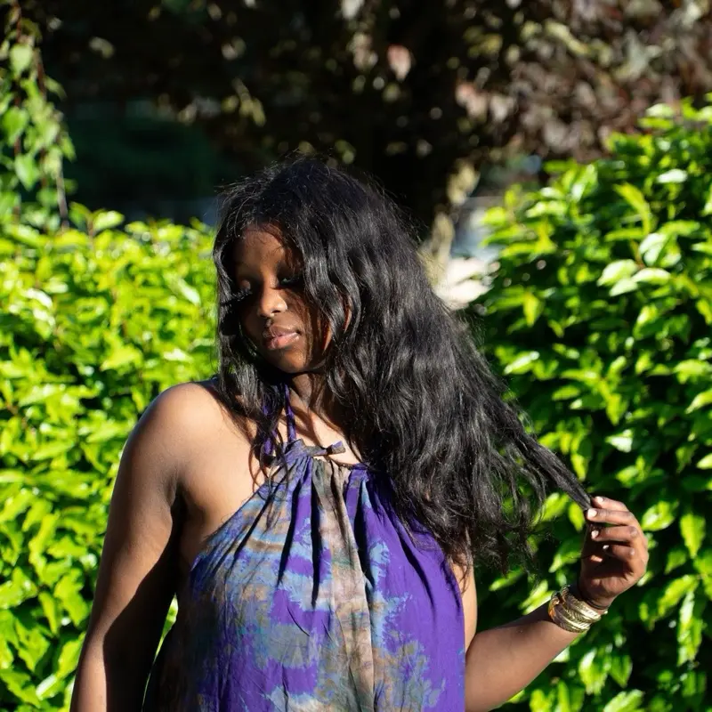 Purple Kenyan Backless Dera - Kenyan Hand Made Womenswear