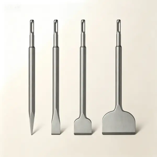 4pcs SDS Plus Chisel Set - Alloy Steel Rotary Hammer Drill Tools, Concrete Grooving/Scaling, Cement Thinset Mortar Vinyl Removal, Heavy-Duty Shovel Attachment for Contractors