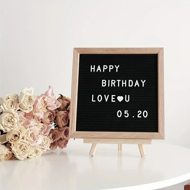 Customizable Synthetic Felt Board with Stand, Storage Bag - Home Decor Plaque Sign for Party, Personalized Letter Displays
