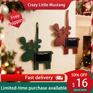 2ps Christmas Decorations Reindeer Chalkboard Ornaments Double-sided Chalkboard Surface for Notes Two Colors Included Festive Tree Adornments