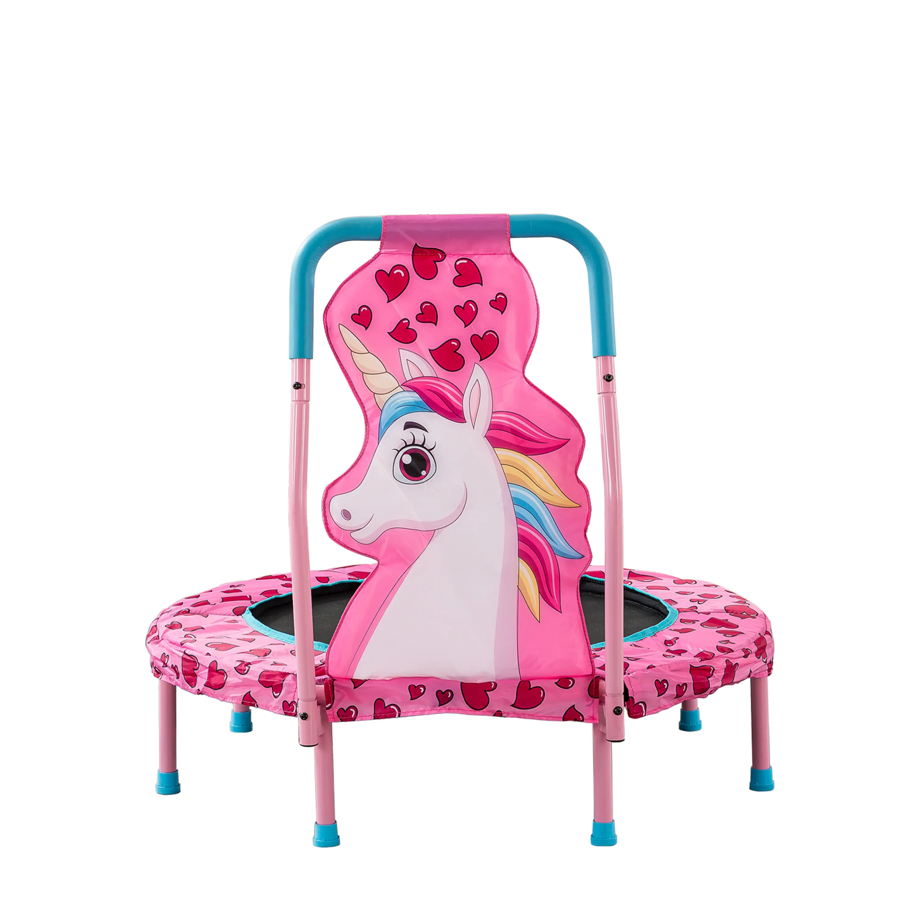 SSLine 36 Inch Kids Trampoline with Handlebar, Indoor Outdoor Toddler Mini Trampoline