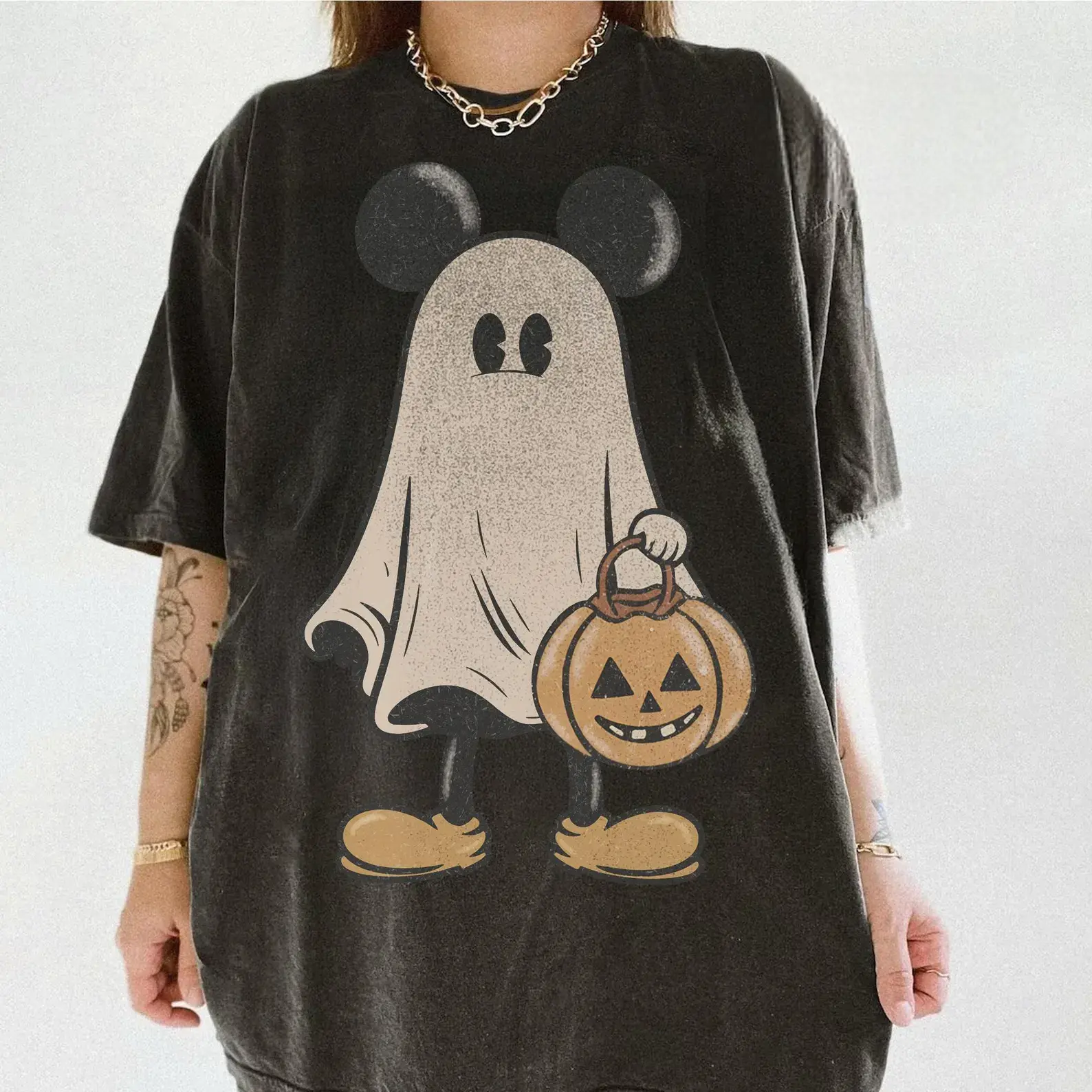 Retro Maickey Signature Halloween Shirt, Trick or Treat Spooky Tee, WDW Halloween Party Shirt, WDW Couple Halloween Trip Shirt