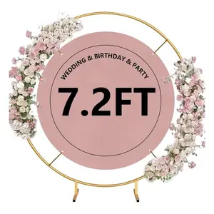 Gold Metal Round Balloon Arch kit, Backdrop Circle Stand Arch Frame for Wedding Birthday Party Decoration, Graduation Decorations and Baby Shower Photo Background