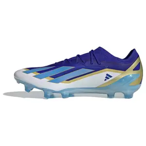 Adidas X CRAZYFAST Mesh Round-Toe Lace-Up FG Cleats Durable Unisex Soccer Shoes Blue White Trending Shoes, House White Official Shoes to Get / Maison Mihara