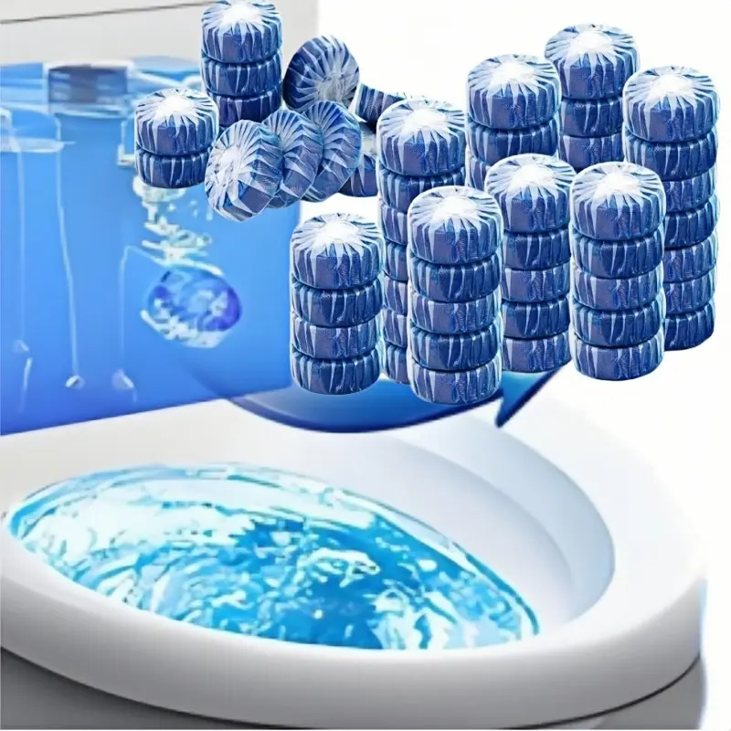 Automatic Soluble Toilet Cleaning Blocks Powerful Tablets for Scale Removal & Odor Control Household & RV Toilets Tough Stain Eliminator