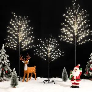 MOPHOTO LED Lighted Trees for Christmas Indoor Outdoor Decoration, 7Ft Warm White Light Twinkling Tree for Holiday Party Home Yard Patio Decor, 8 Lighting Modes and Waterproof
