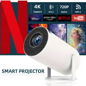 Hy300 Portable Projector, Android Smart Projector, Native 720p, Dual Band Wi-Fi6, Bluetooth-compatible 5.0, Home Theater, Gift Idea, Father's Day Present