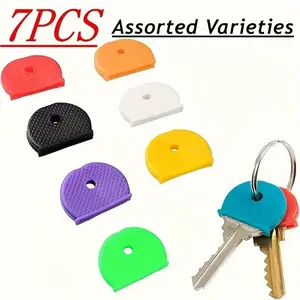 7 Colorful Key Protection Set, Assorted Varieties, Durable Elastic Material, Easy Identification, Enhanced Grip, Brighten Your Keys, Ideal for Daily Use